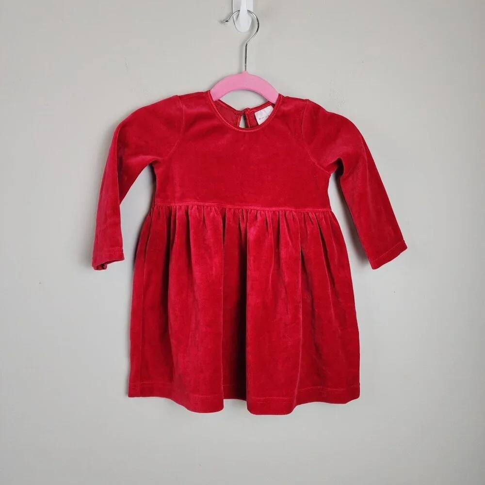 Hanna Andersson Red Velvet Toddler Dress Size 80 / 18-24 Holiday
